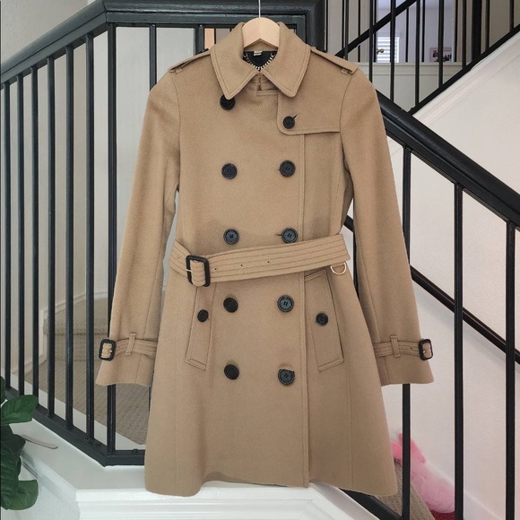 Burberry Kensington cashmere mid-length trench coat